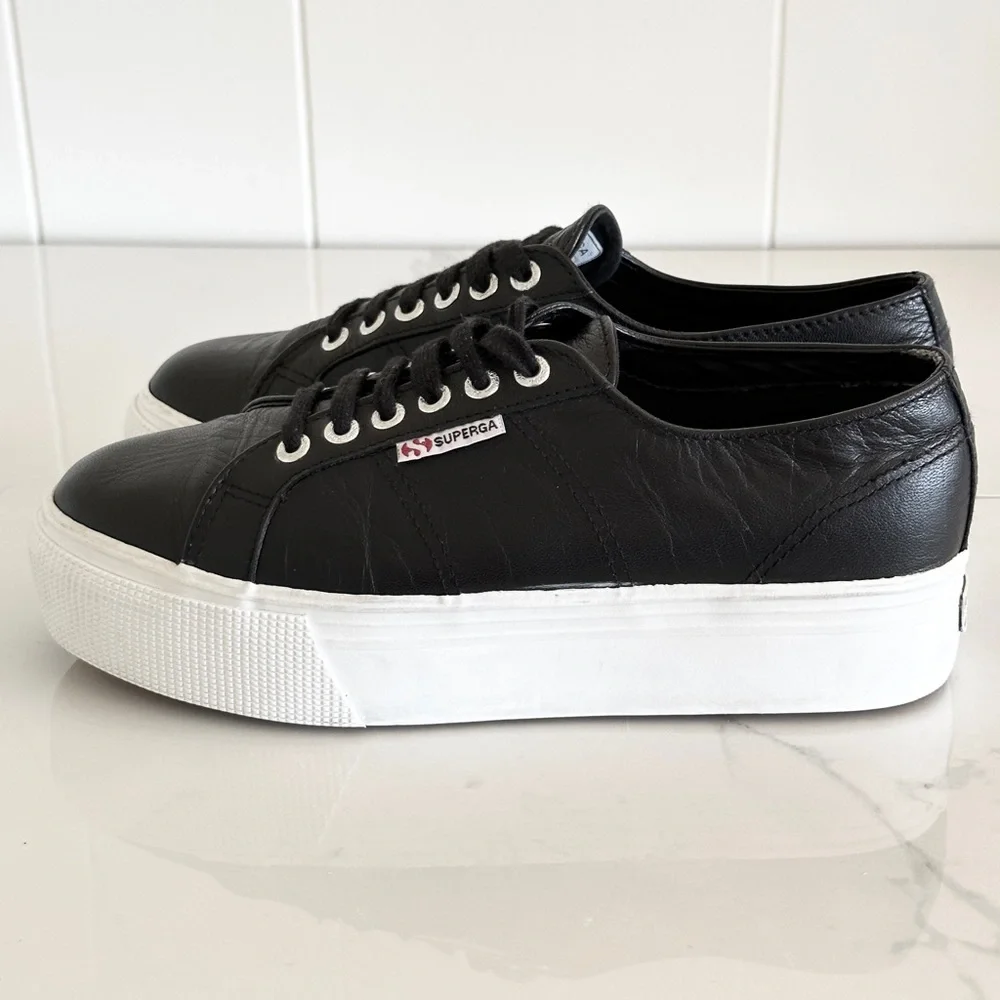 Superga Nappa Leather Platform Sneaker W9 /EU 40 style S00C790 minimalist